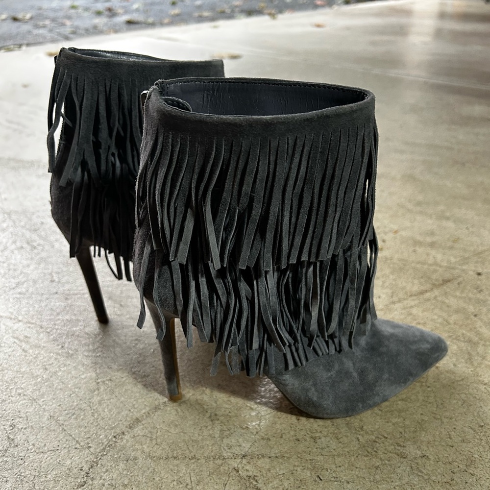 Steve Madden Fringe Suede Ankle Boots